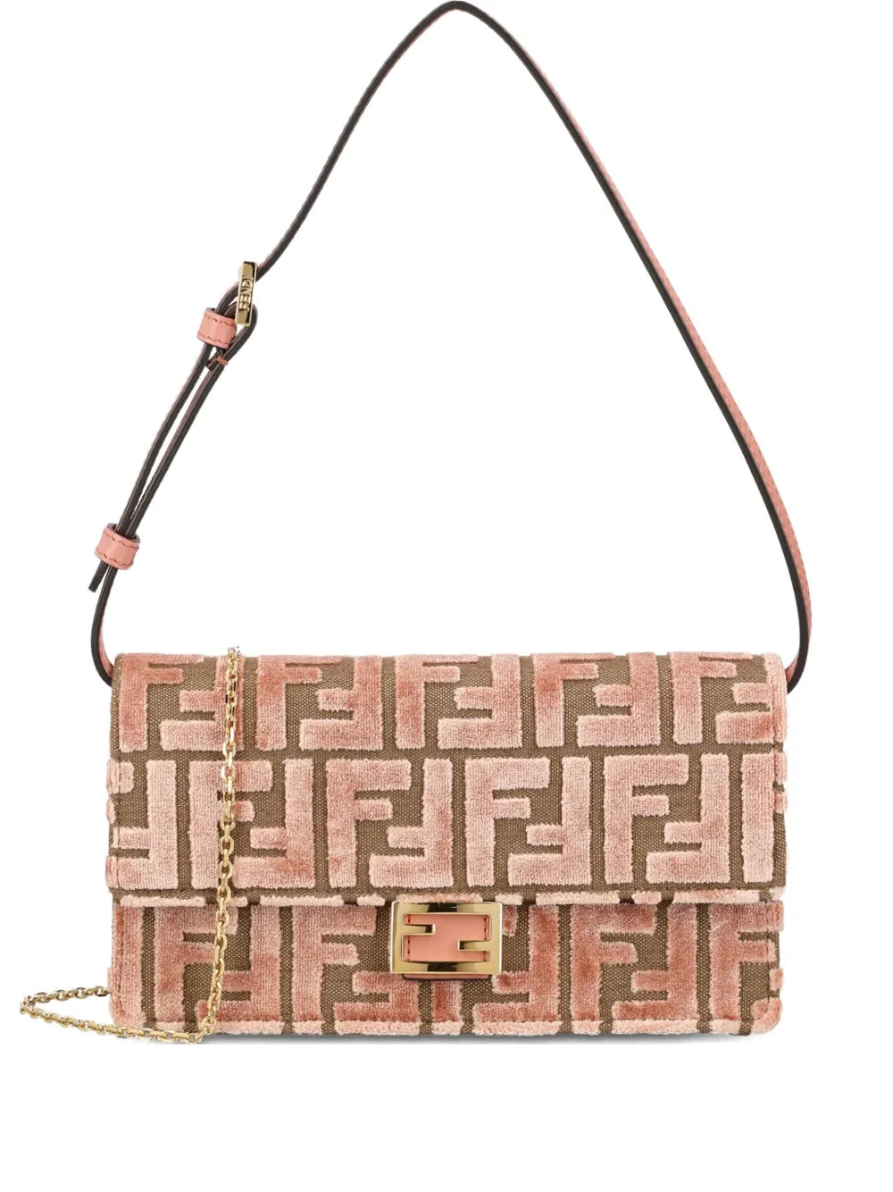 Fendi Medium Baguette Jacquard Velvet Shoulder Bag — Same as shown — Size One Size — Front View