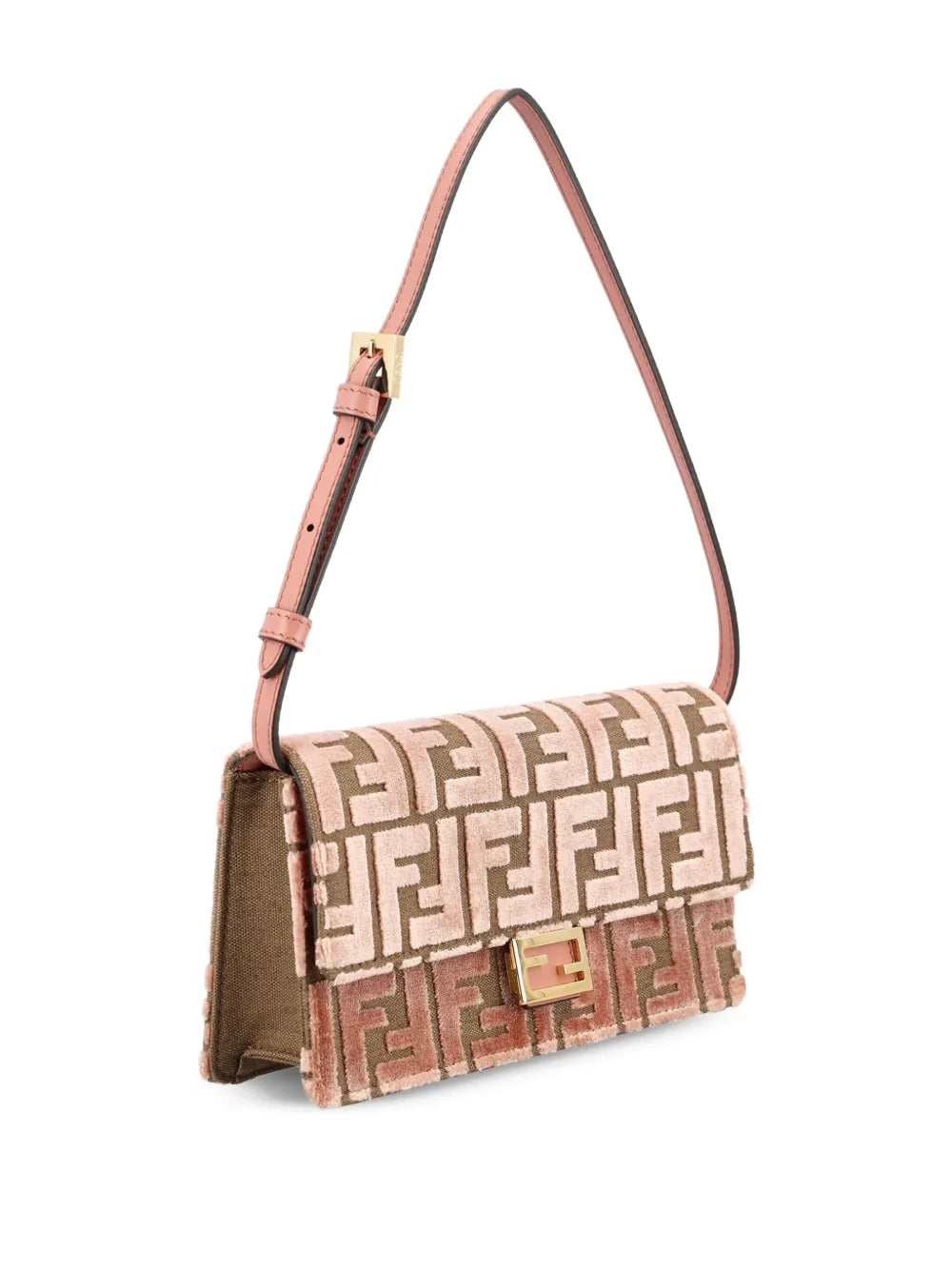 Fendi Medium Baguette Jacquard Velvet Shoulder Bag — Same as shown — Size One Size — Back View