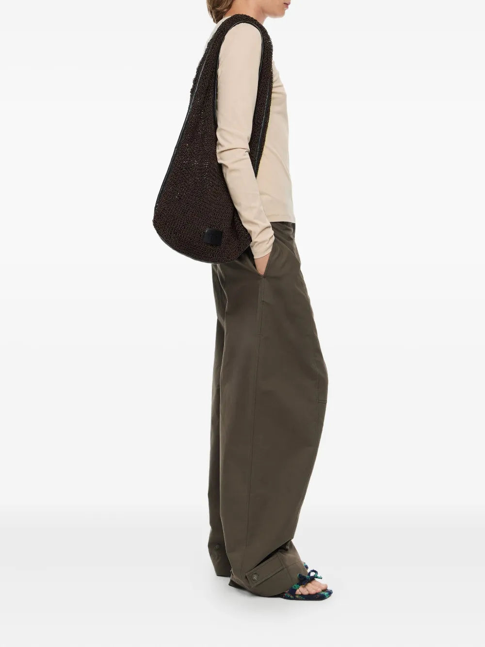 Bimba Y Lola Leather Trimmed Shoulder Bag — Same as shown — Size One Size — Side View