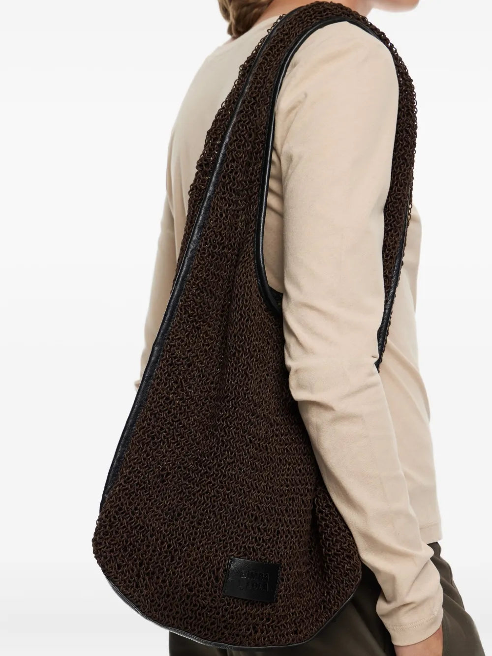 Bimba Y Lola Leather Trimmed Shoulder Bag — Same as shown — Size One Size — Front View