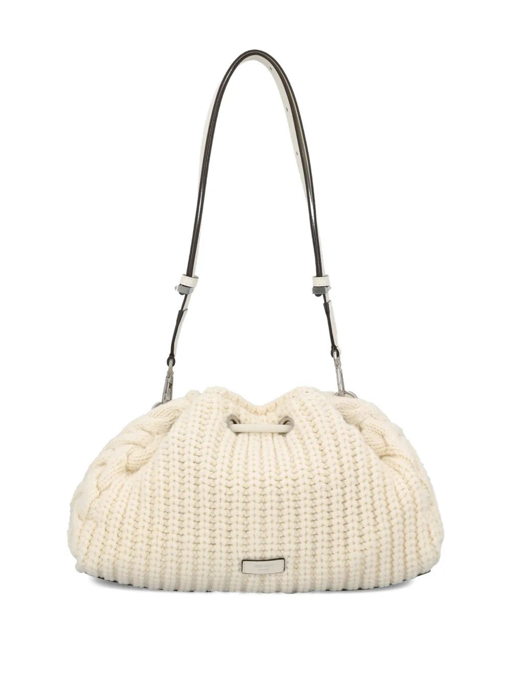 Jimmy Choo Cable Knit Drawstring Shoulder Bag — Same as shown — Size One Size — Side View
