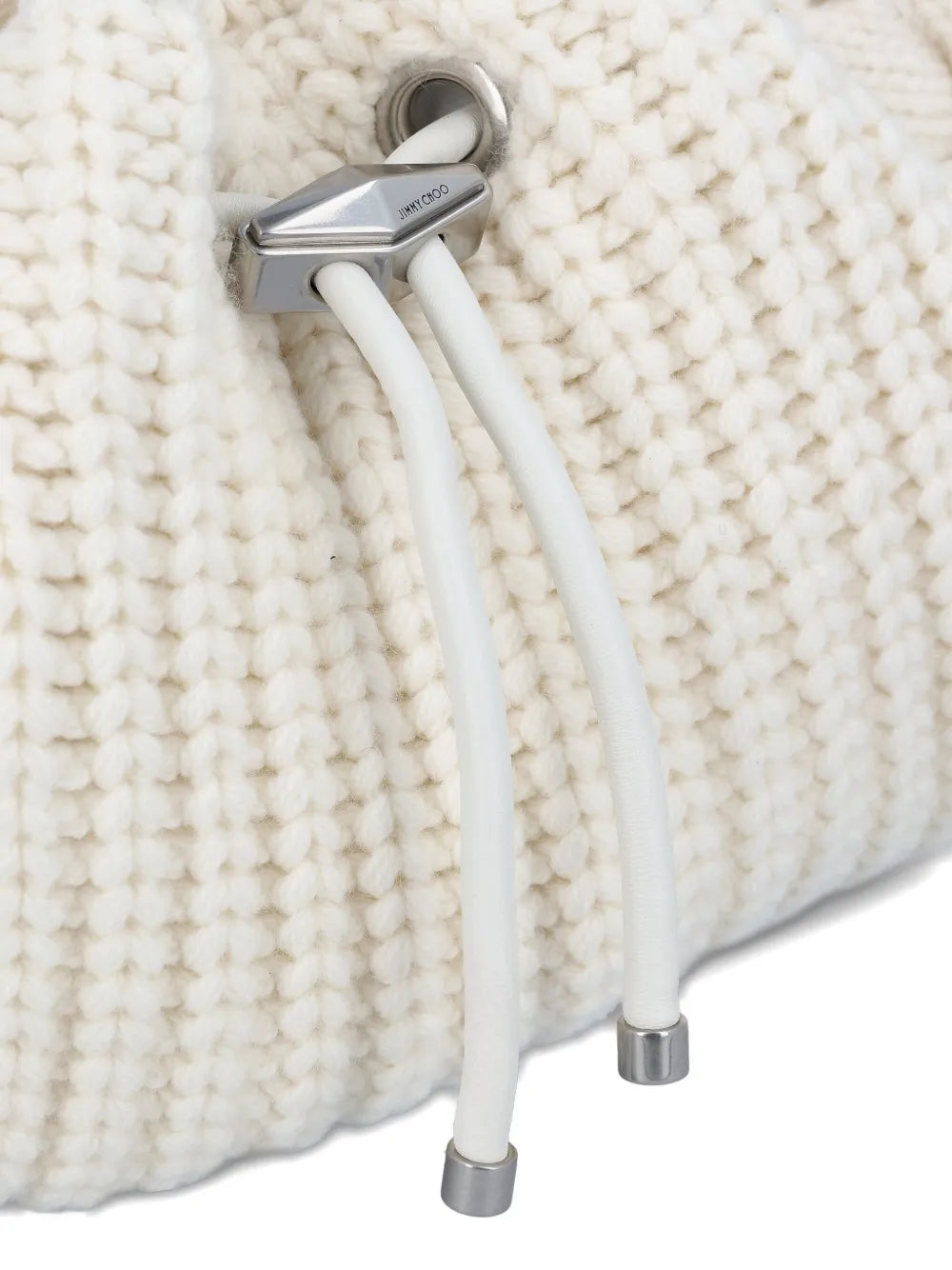 Jimmy Choo Cable Knit Drawstring Shoulder Bag — Same as shown — Size One Size — Top View