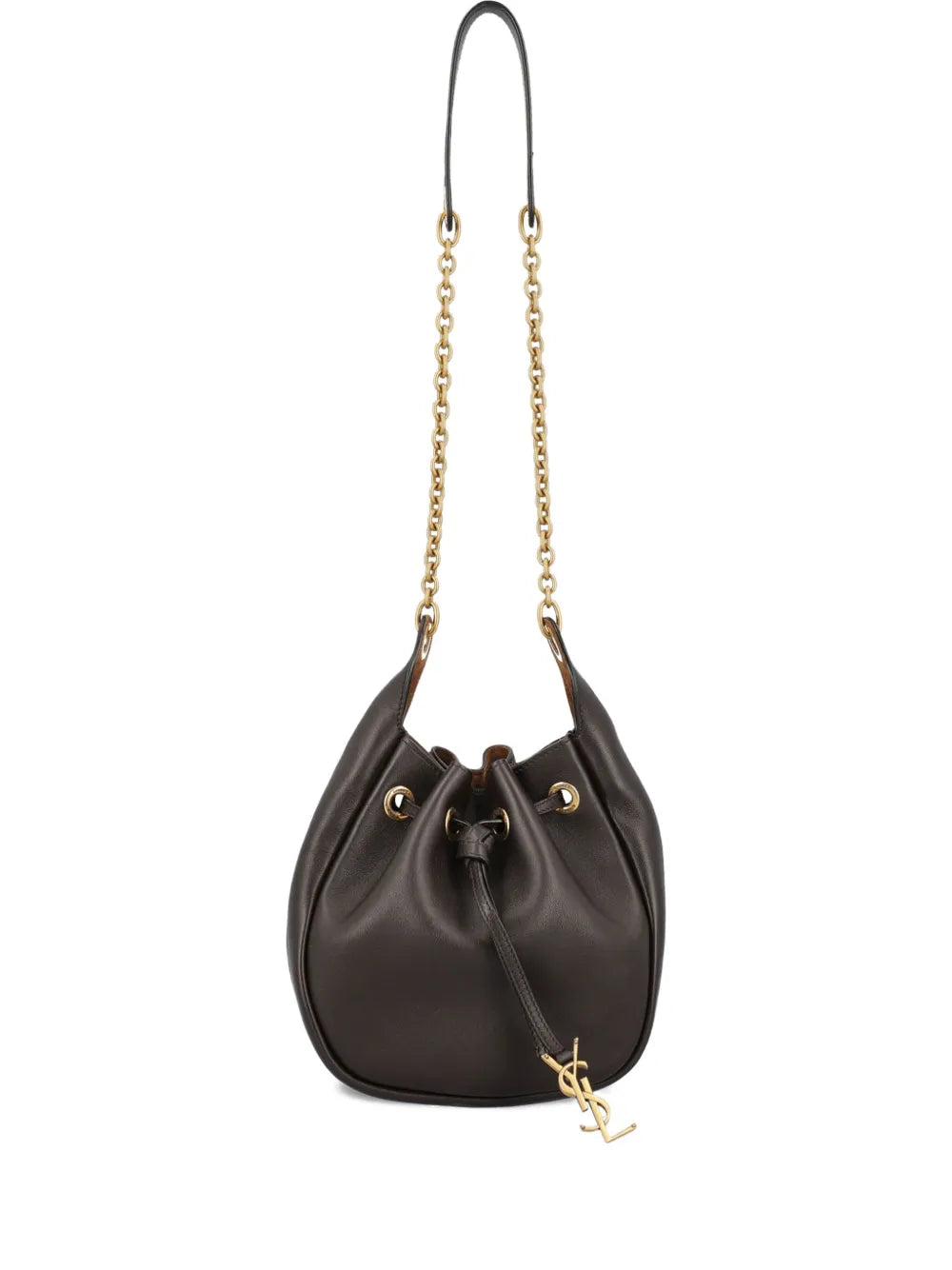 Saint Laurent Paris Drawstring Chain Bucket Bag — Same as shown — Size One Size — Front View