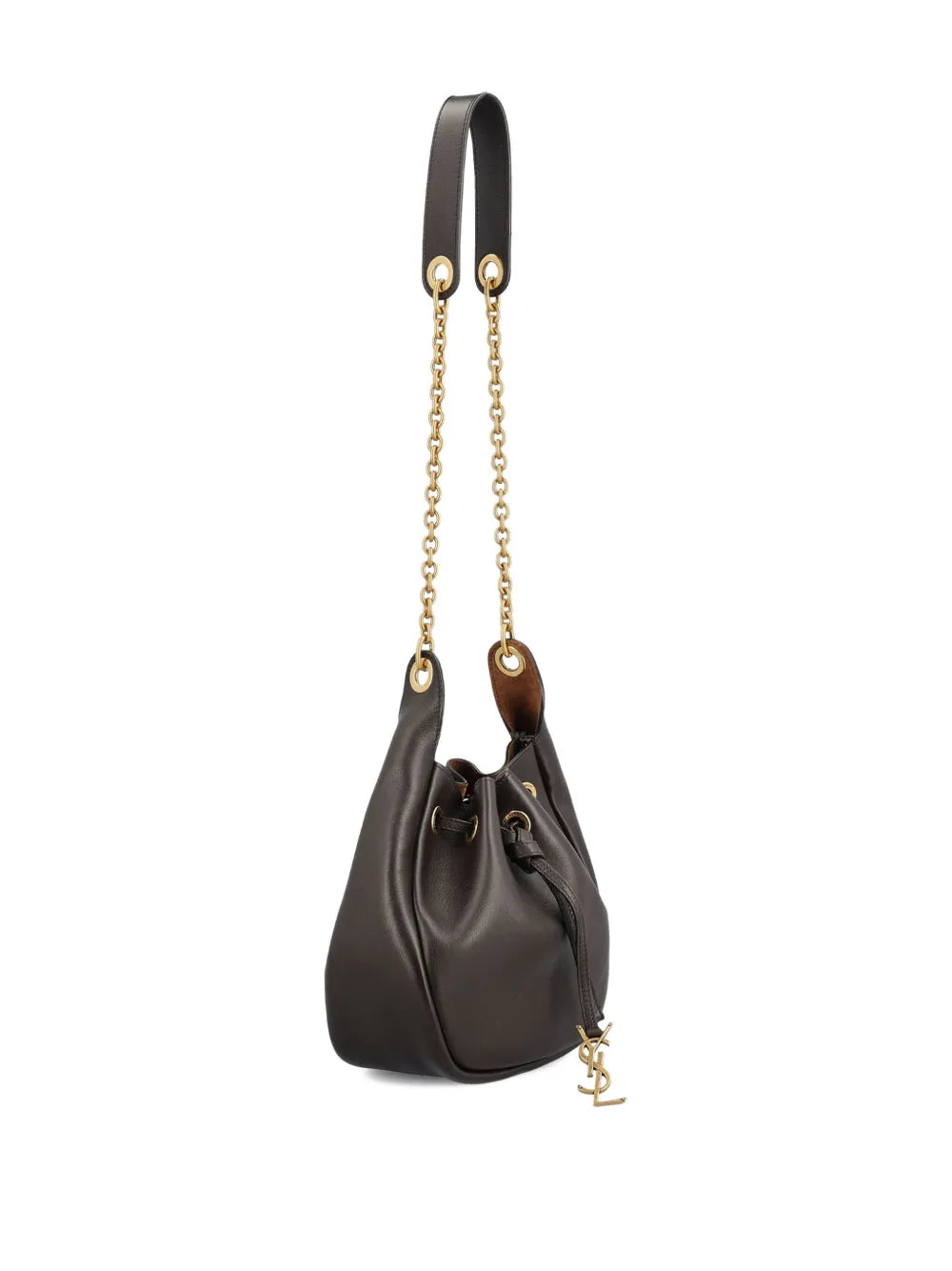 Saint Laurent Paris Drawstring Chain Bucket Bag — Same as shown — Size One Size — Back View