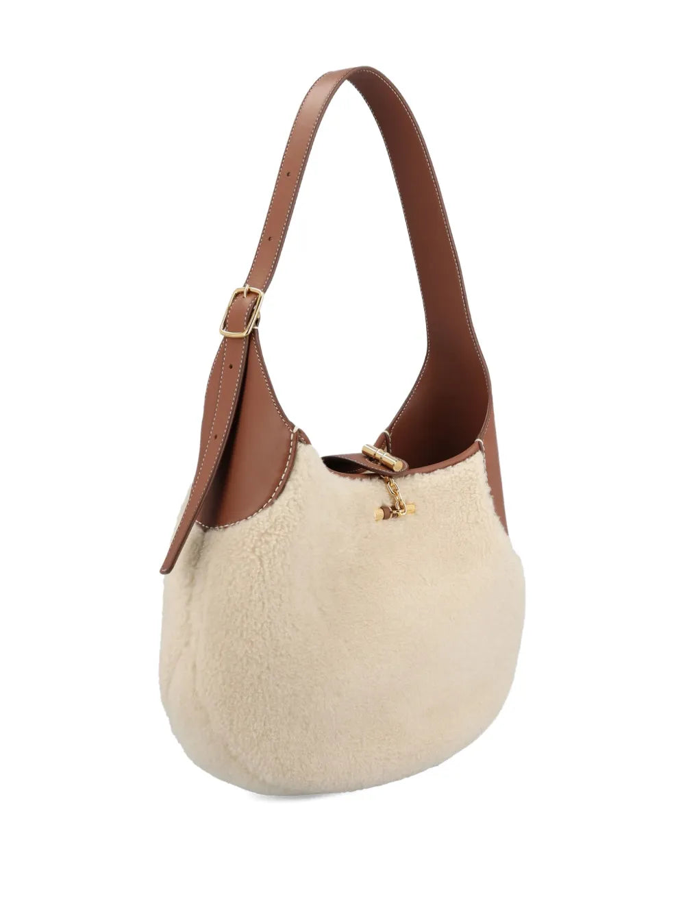 Loro Piana Medium Bobbin Shearling Leather Trim Shoulder Bag — Same as shown — Size One Size — Back View