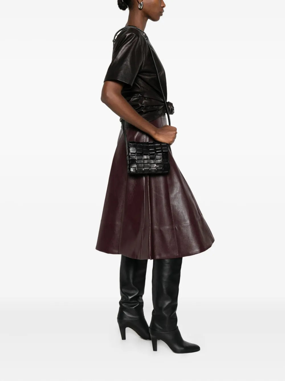 Dragon Diffusion Leather Woven Shoulder Bag — Same as shown — Size One Size — Side View