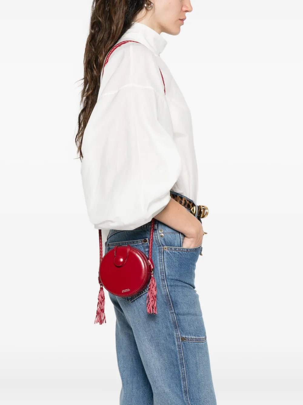 Isabel Marant Houna Leather Shoulder Bag — Same as shown — Size One Size — Side View