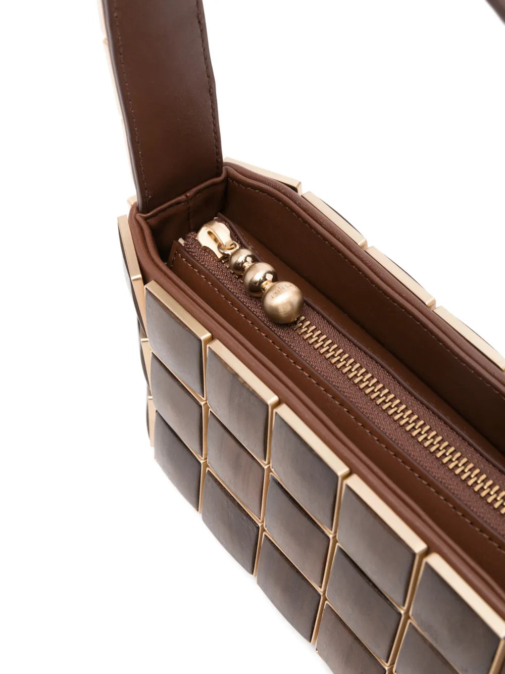 Cult Gaia Romy Panelled Wood Shoulder Bag — Same as shown — Size One Size — Top View