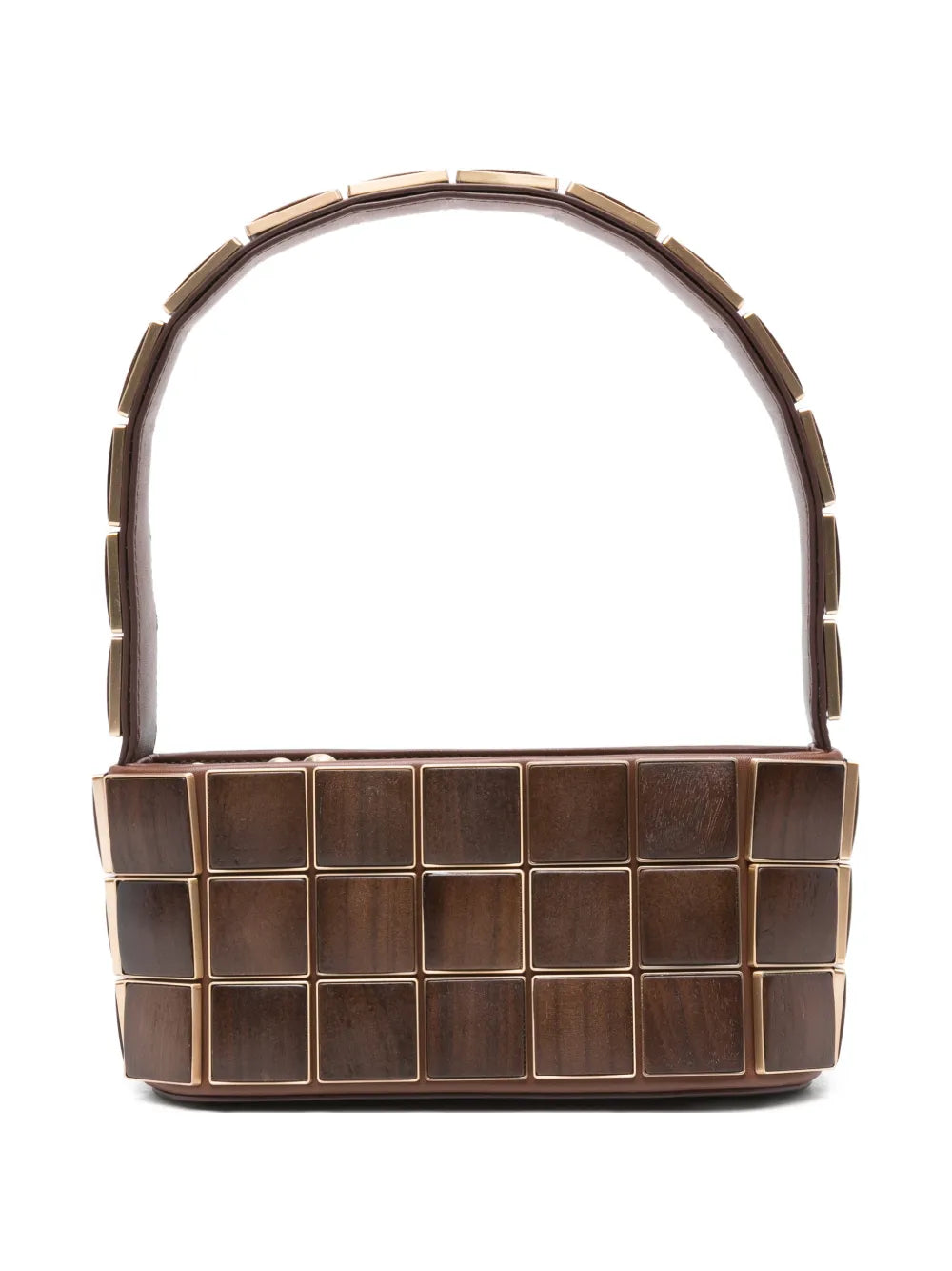 Cult Gaia Romy Panelled Wood Shoulder Bag — Same as shown — Size One Size — Front View