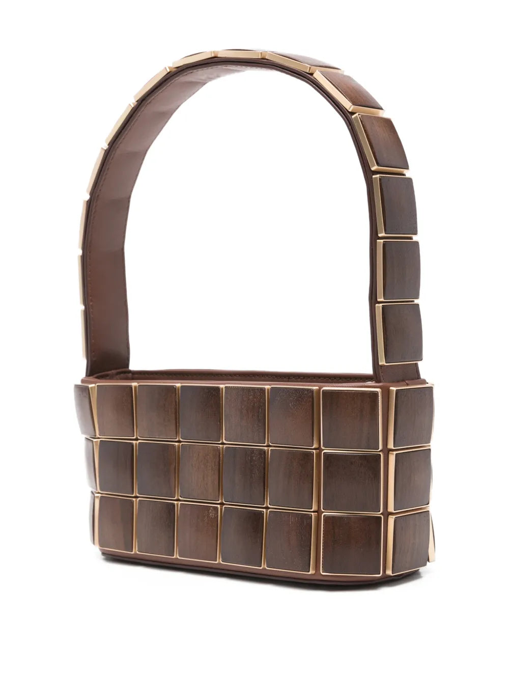 Cult Gaia Romy Panelled Wood Shoulder Bag — Same as shown — Size One Size — Back View