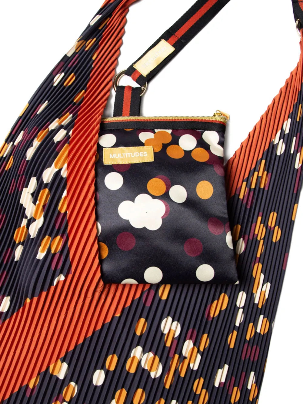 Multitudes Bags Valeria Pleated Polka Dot Shoulder Bag — Same as shown — Size One Size — Detail View