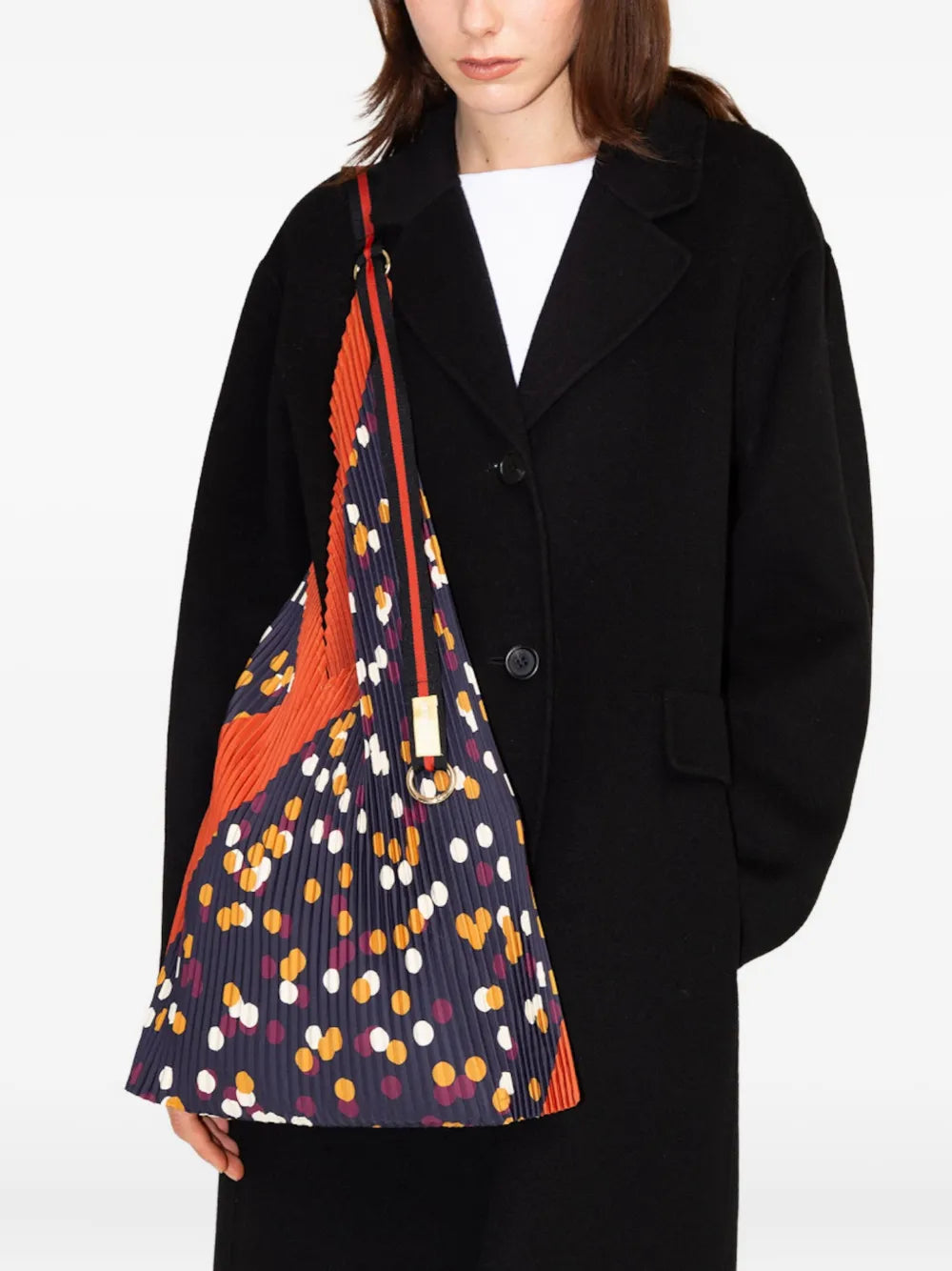 Multitudes Bags Valeria Pleated Polka Dot Shoulder Bag — Same as shown — Size One Size — Back View