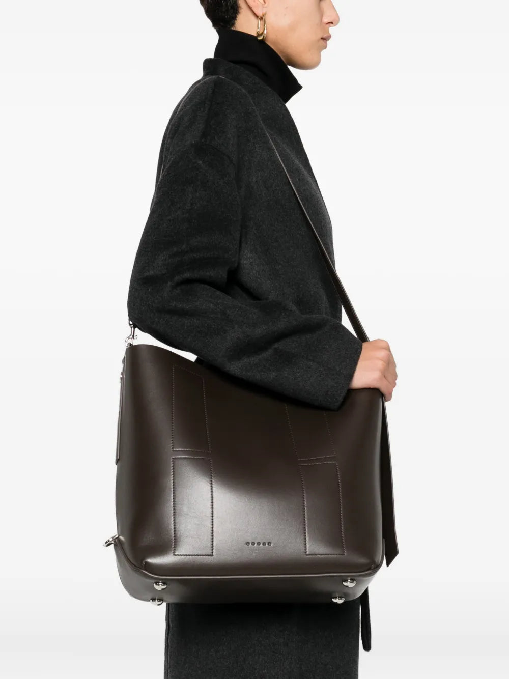 Hogan Panelled Shoulder Bag — Same as shown — Size One Size — Side View