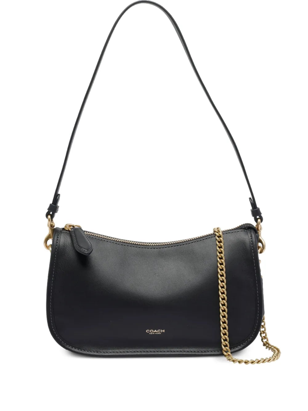 Coach Zip Closure Chain Strap Shoulder Bag — Same as shown — Size One Size — Front View
