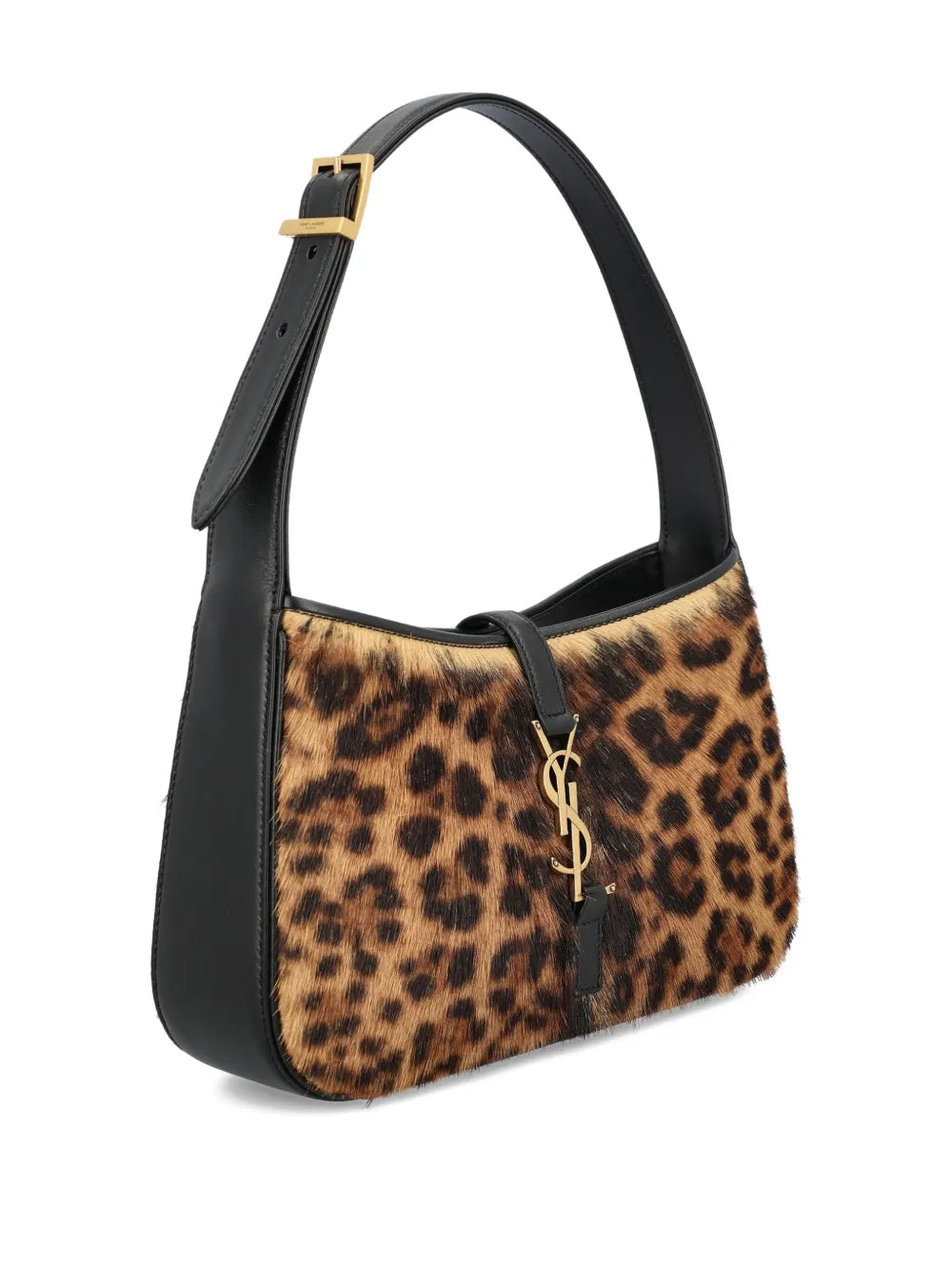 Saint Laurent Le 5 A 7 Leopard Print Clasp Shoulder Bag — Same as shown — Size One Size — Back View