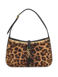Saint Laurent Le 5 A 7 Leopard Print Clasp Shoulder Bag — Same as shown — Size One Size — Front View