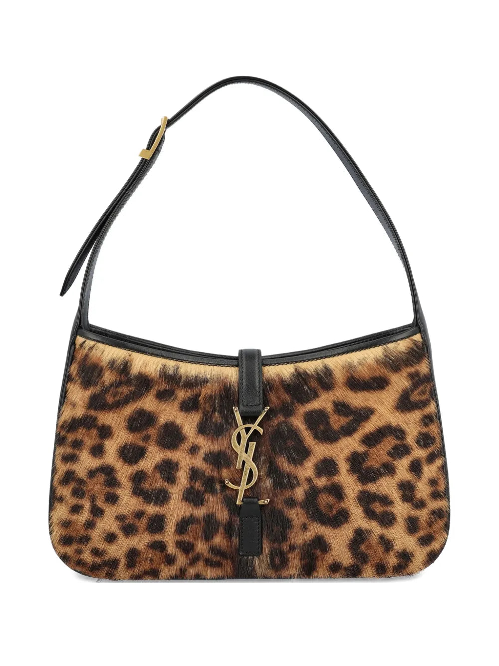 Saint Laurent Le 5 A 7 Leopard Print Clasp Shoulder Bag — Same as shown — Size One Size — Front View