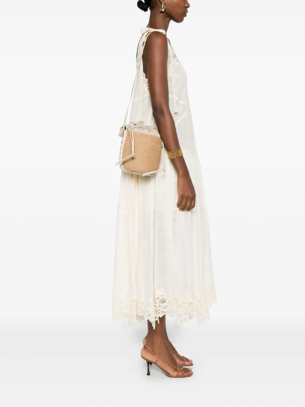 Chloe Woven Top Handle Shoulder Bag — Same as shown — Size One Size — Side View