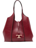 Tods T Logo Leather Shoulder Bag — Same as shown — Size One Size — Front View