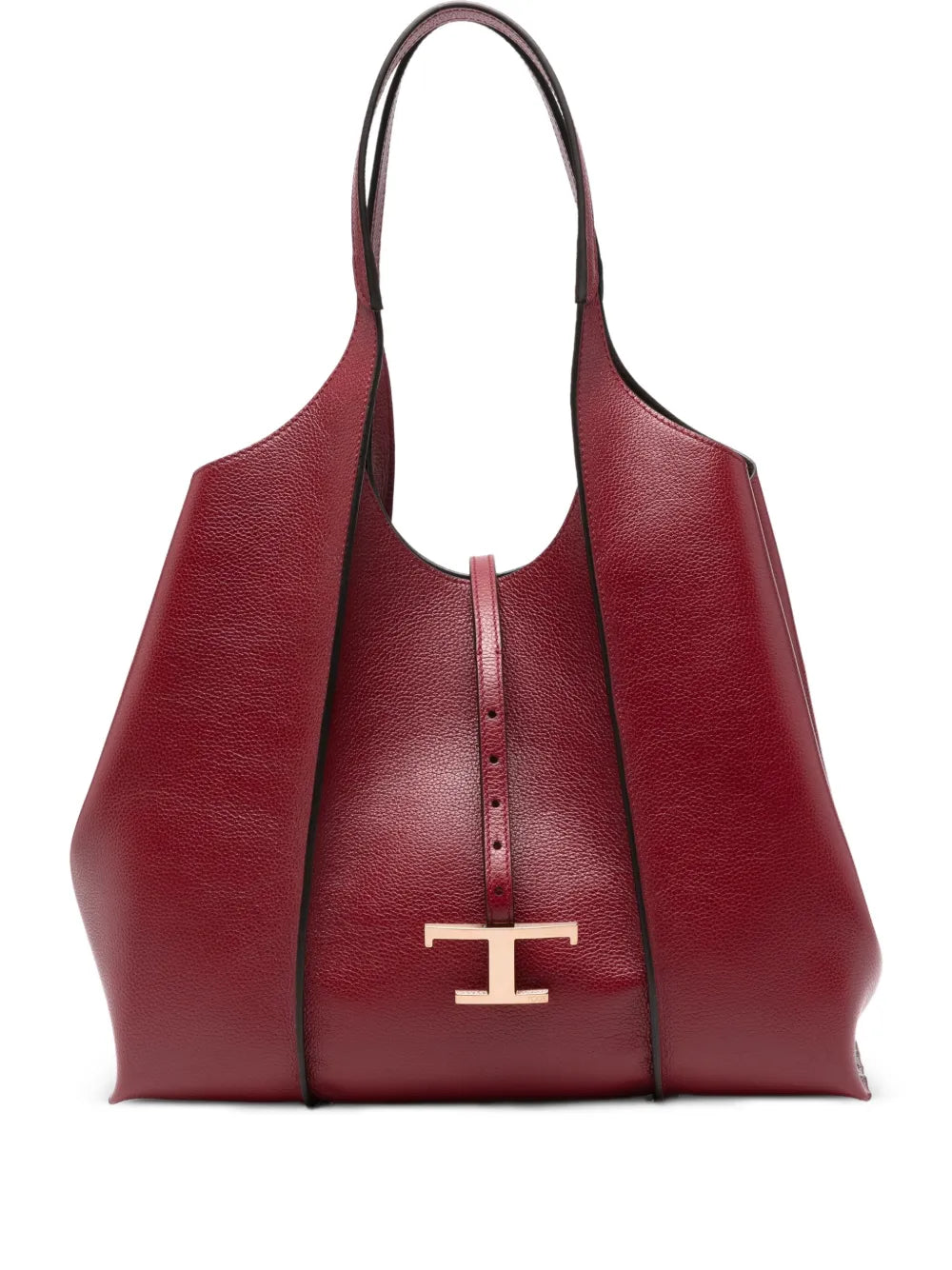Tods T Logo Leather Shoulder Bag — Same as shown — Size One Size — Front View