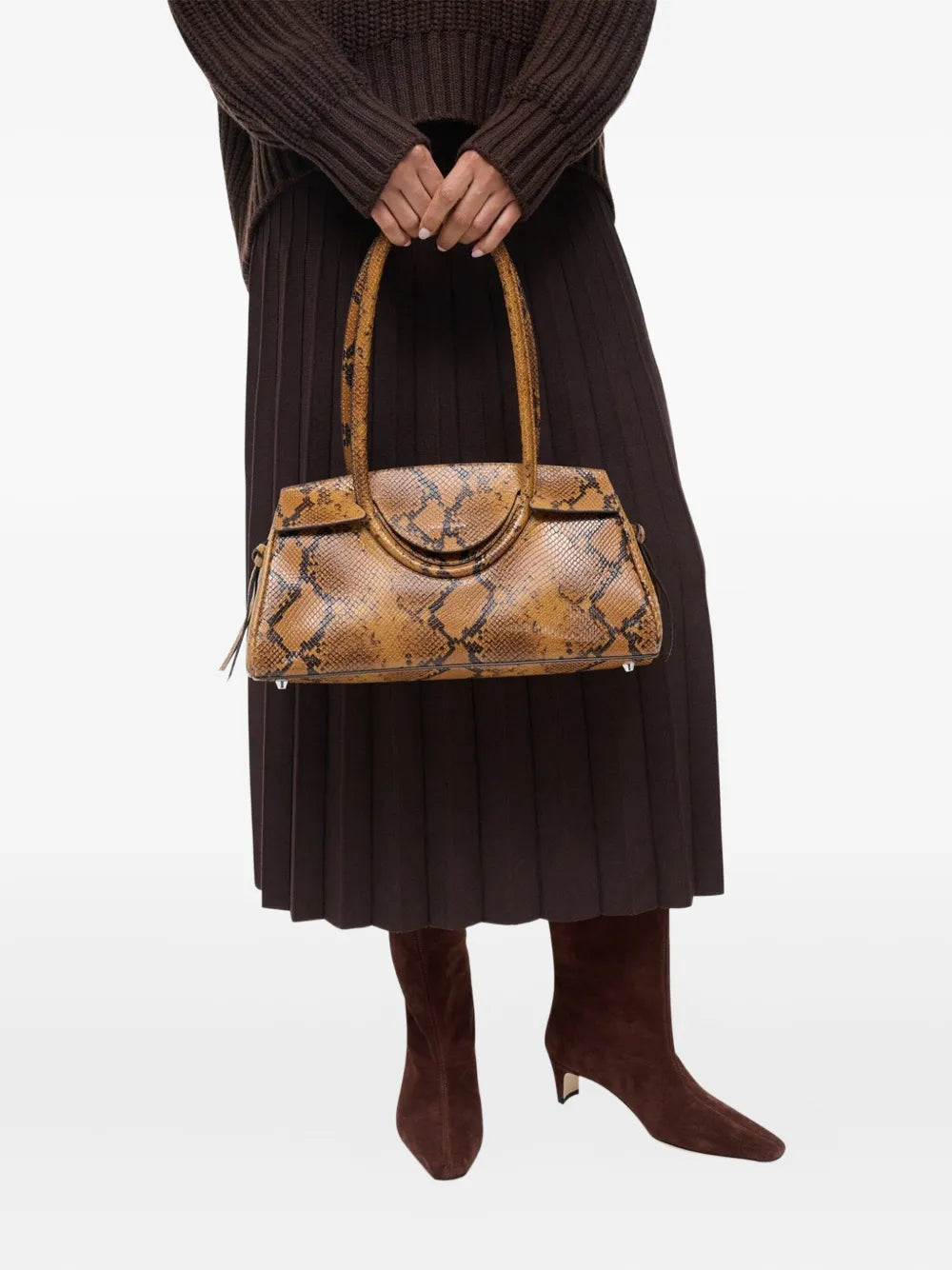 Staud Maude Snake Print Shoulder Bag — Same as shown — Size One Size — Side View
