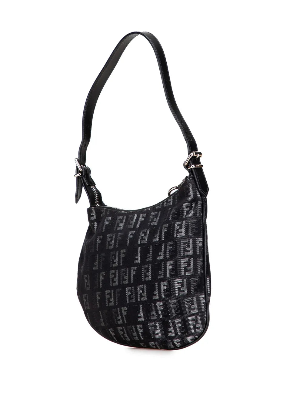 Fendi Pre Owned 2000 2010 Zucchino Denim Oyster Shoulder Bag — Same as shown — Size One Size — Back View