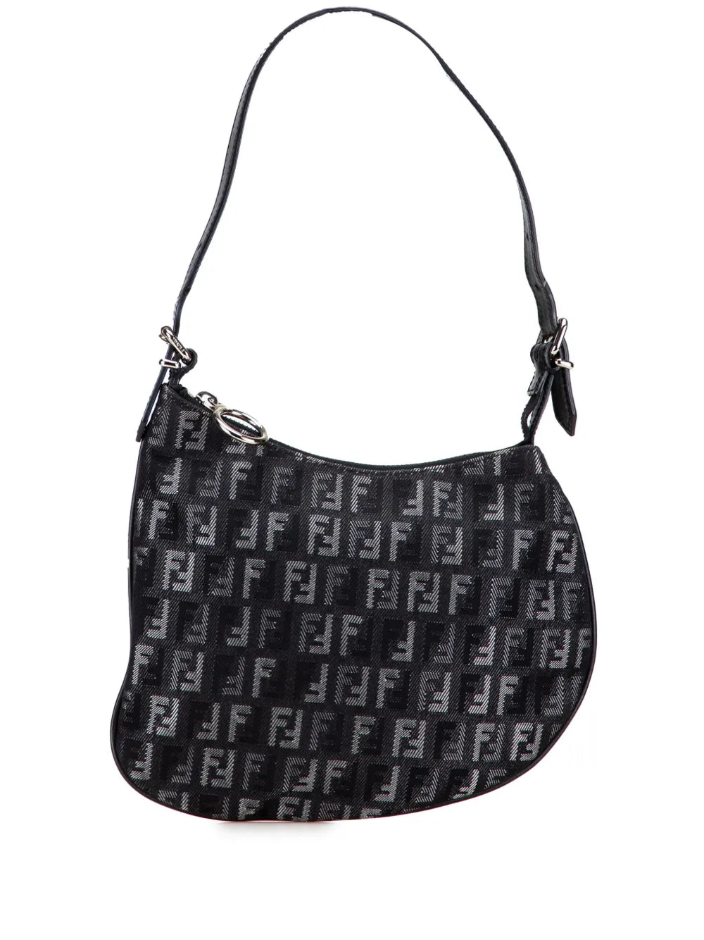 Fendi Pre Owned 2000 2010 Zucchino Denim Oyster Shoulder Bag — Same as shown — Size One Size — Front View