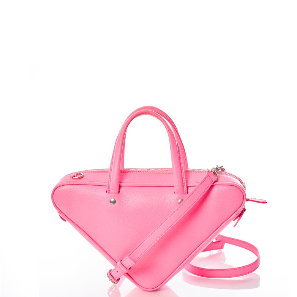 Balenciaga Top Handle Triangle Duffle S  in Pink, Leather — Top View