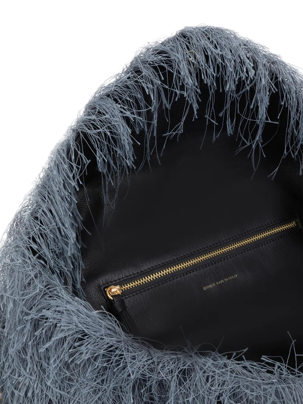 Dries Van Noten Fringed Leather Shoulder Bag — Same as shown — Size One Size — Top View