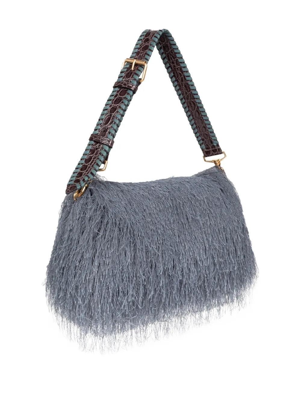 Dries Van Noten Fringed Leather Shoulder Bag — Same as shown — Size One Size — Back View