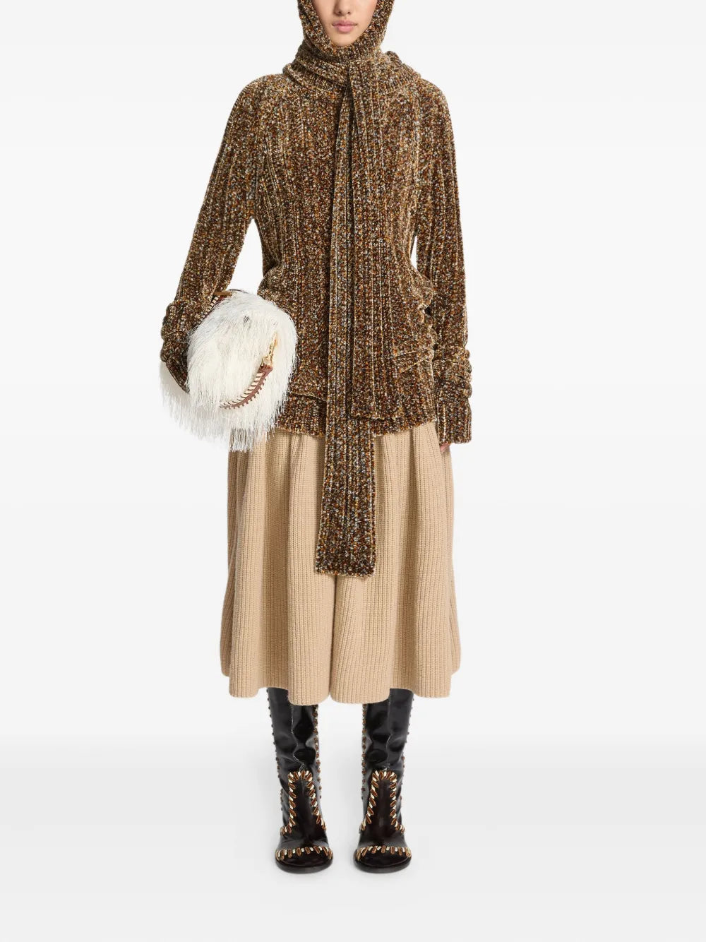Dries Van Noten Fringed Leather Shoulder Bag — Same as shown — Size One Size — Side View