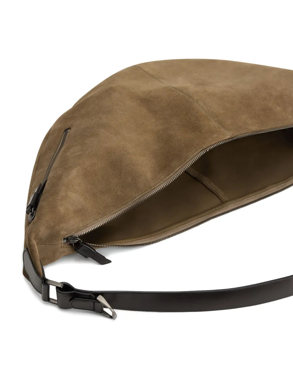 Lemaire Suede Leather Zip Shoulder Bag — Same as shown — Size One Size — Top View