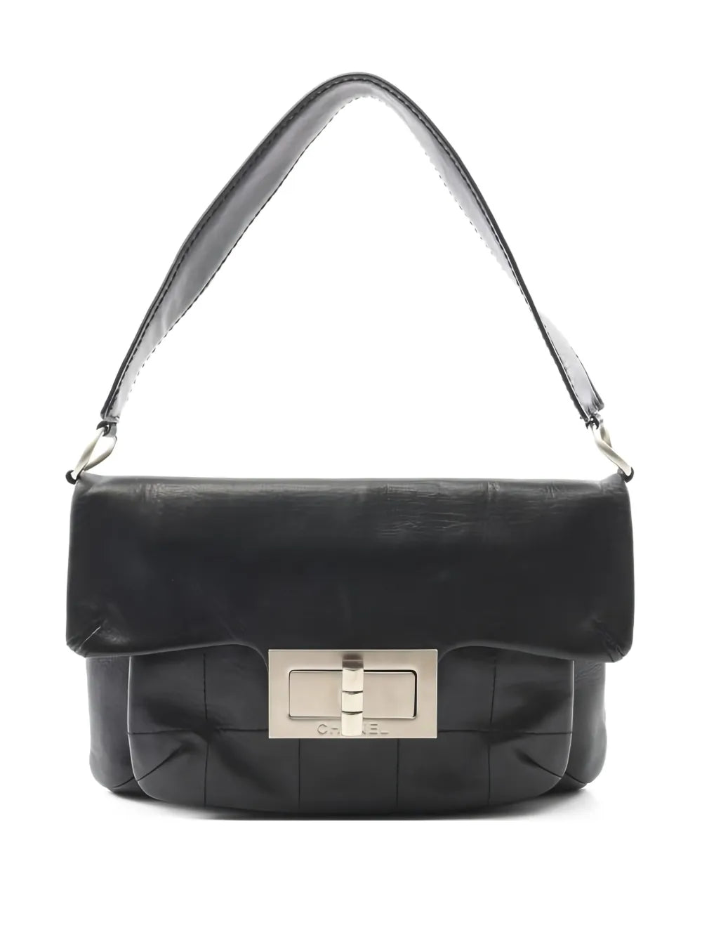 Chanel Pre Owned 2003 2004 255 Chocolate Bar Flap Closure Shoulder Bag — Same as shown — Size One Size — Front View