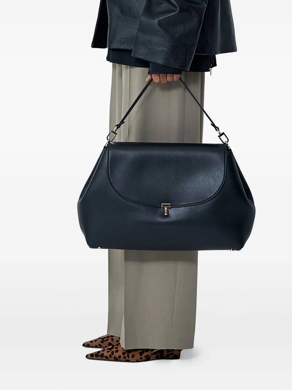 Toteme T Lock Leather Shoulder Bag — Same as shown — Size One Size — Side View