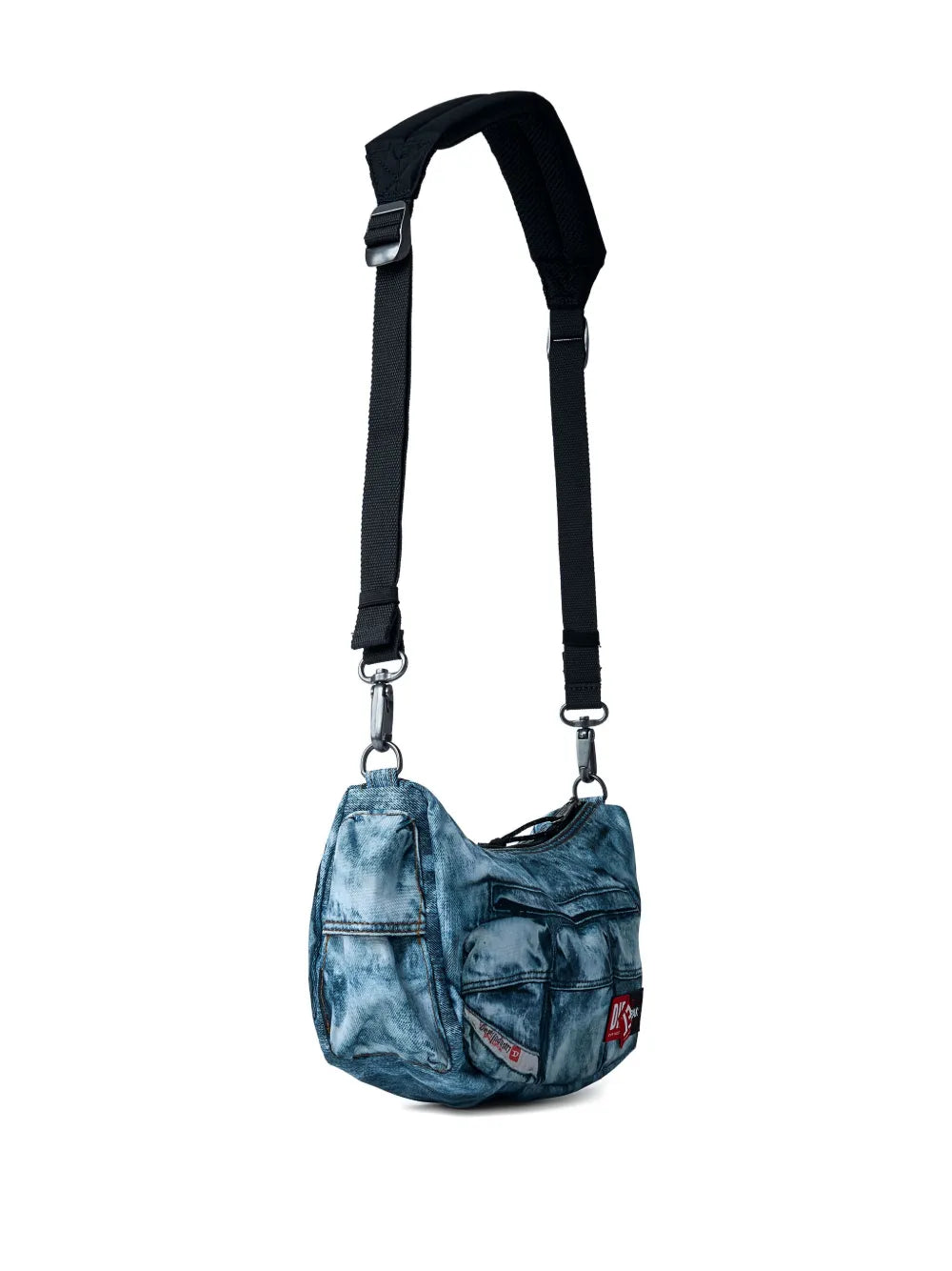 Diesel Logo Patch Denim Effect Shoulder Bag — Same as shown — Size One Size — Back View