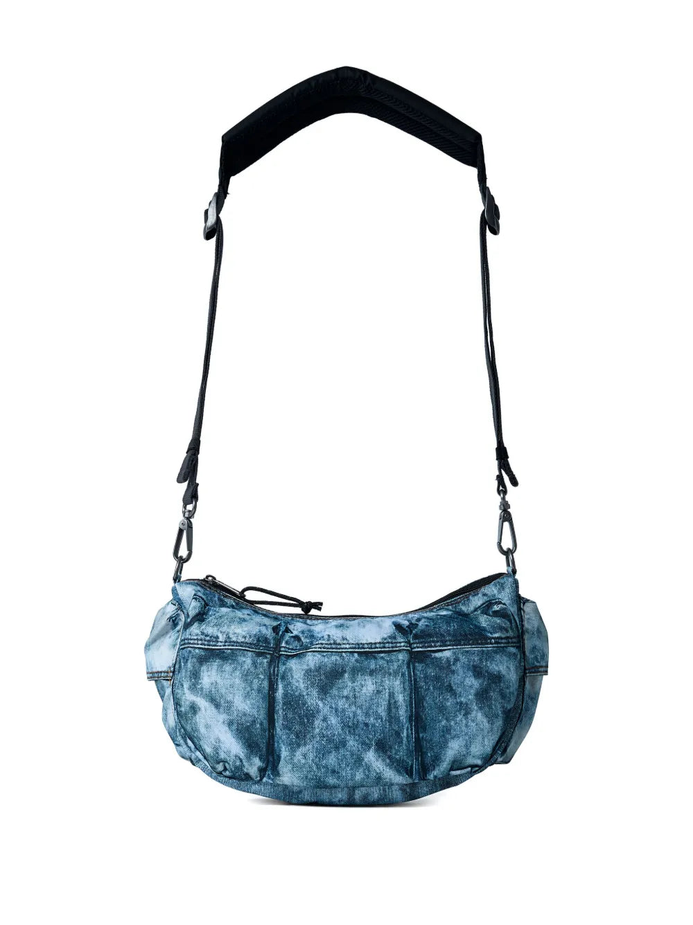 Diesel Logo Patch Denim Effect Shoulder Bag — Same as shown — Size One Size — Side View