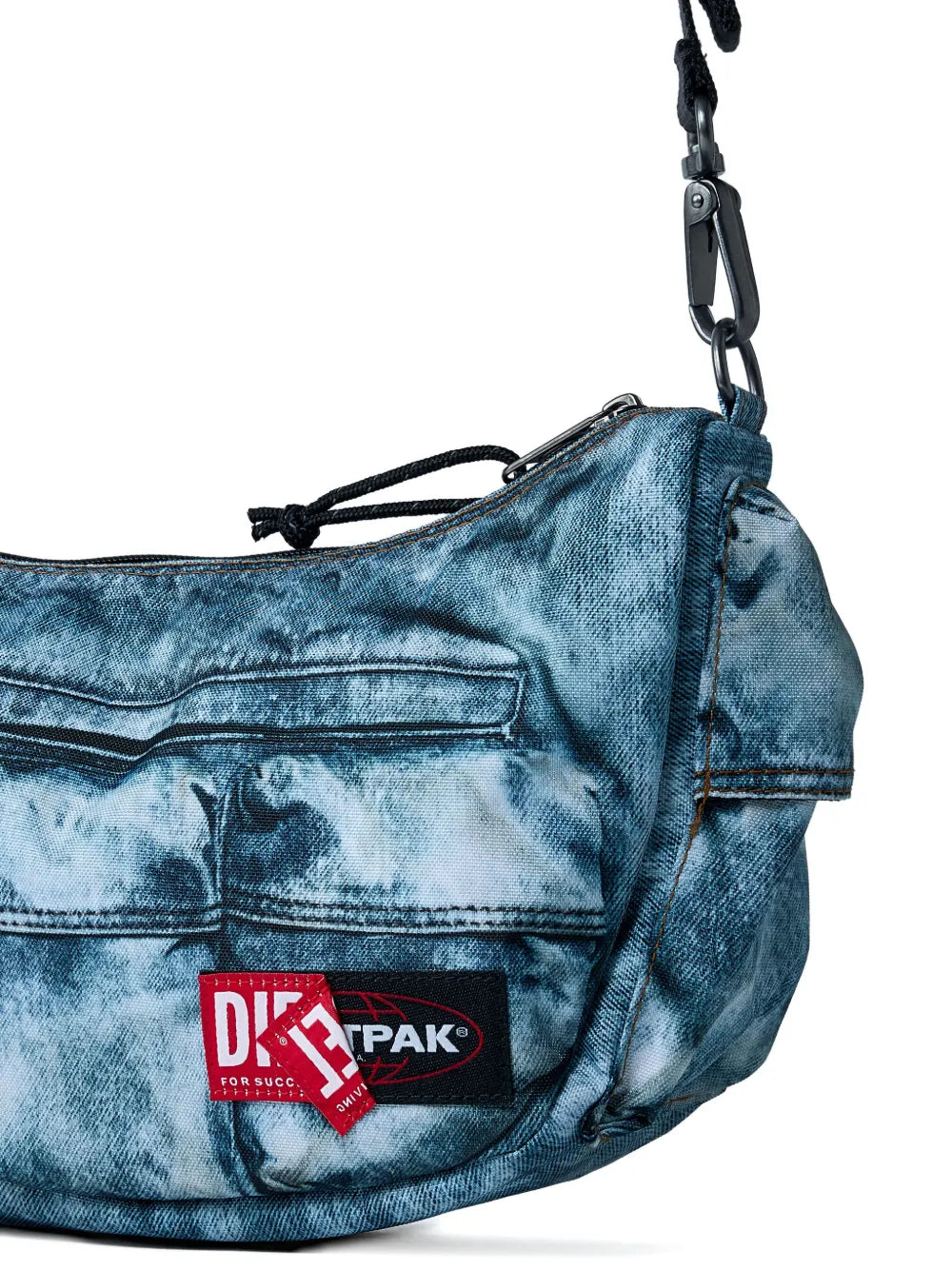 Diesel Logo Patch Denim Effect Shoulder Bag — Same as shown — Size One Size — Top View
