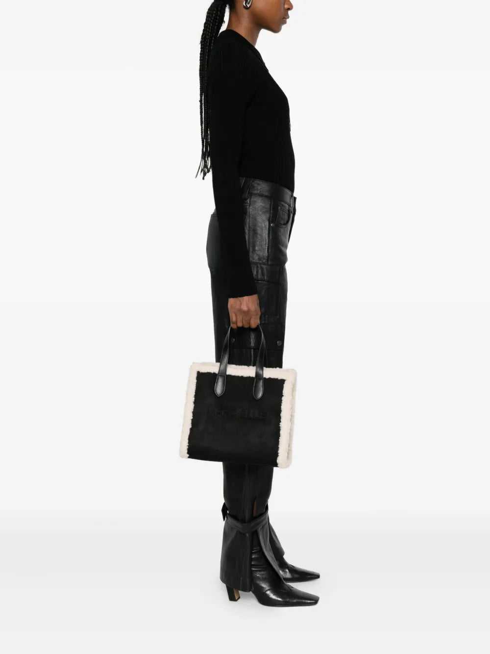Marc Ellis Buby Shearling Trim Shoulder Bag — Same as shown — Size One Size — Side View