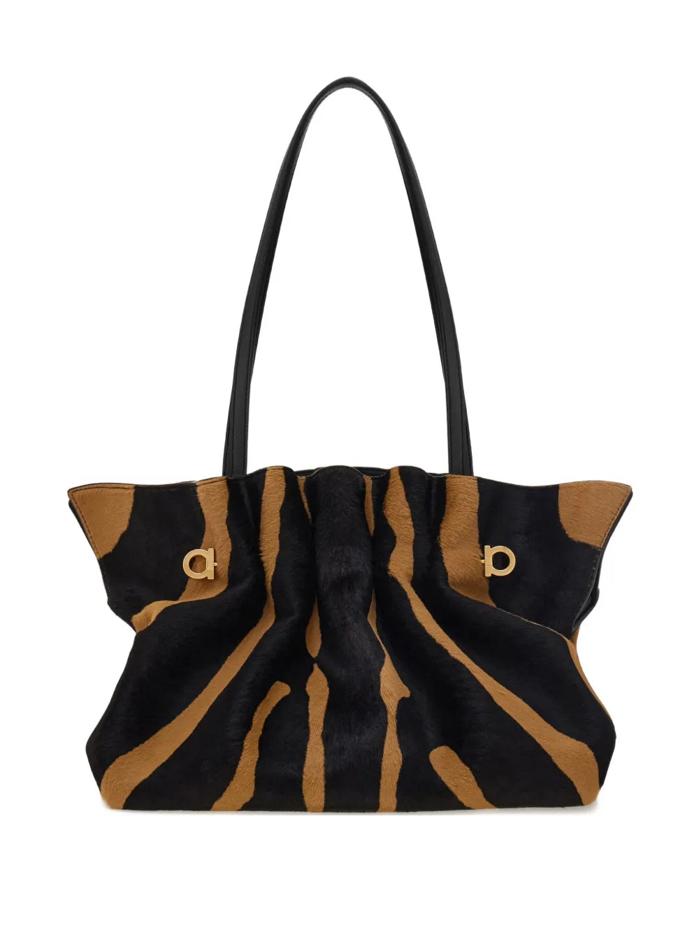 Ferragamo Medium Soft Animal Print Gancini Pin Shoulder Bag — Same as shown — Size One Size — Front View