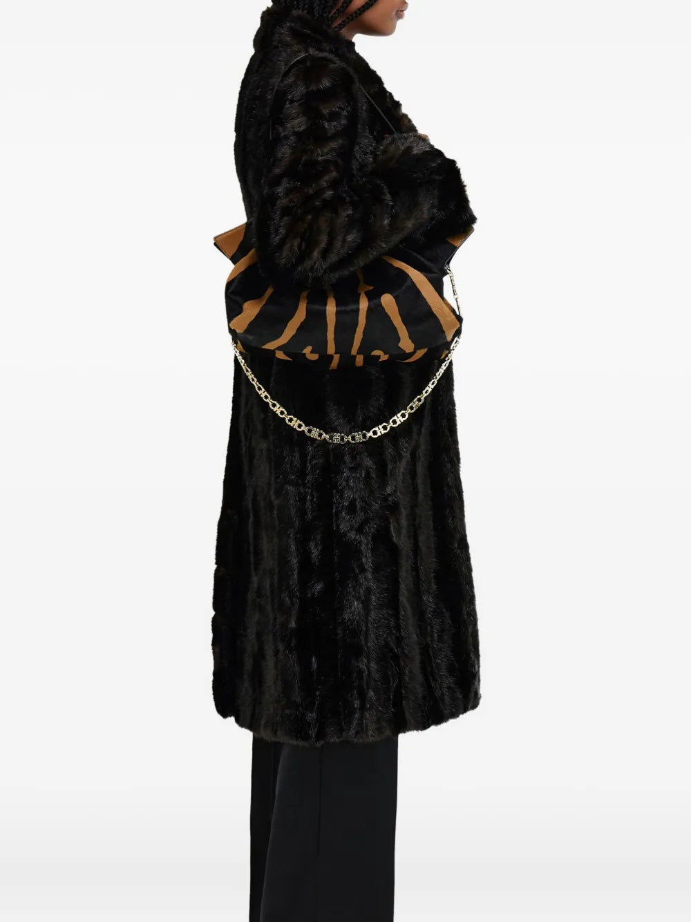 Ferragamo Medium Soft Animal Print Gancini Pin Shoulder Bag — Same as shown — Size One Size — Side View