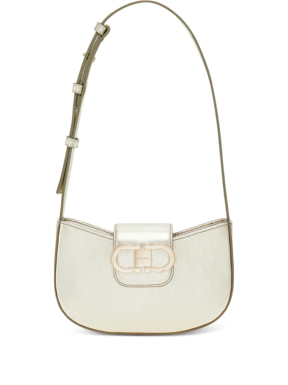 Ferragamo Gancini Zip Shoulder Bag — Same as shown — Size One Size — Front View