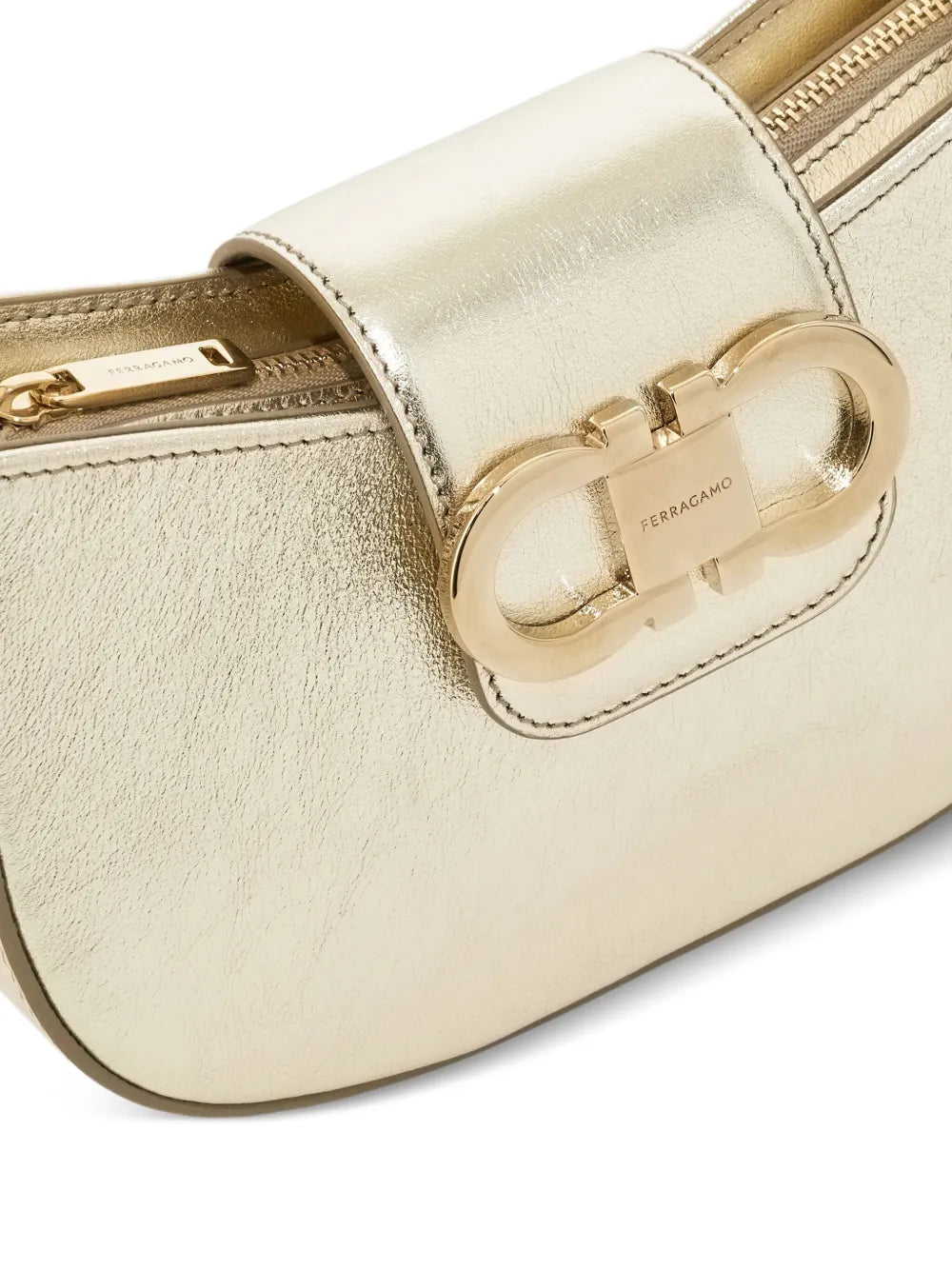 Ferragamo Gancini Zip Shoulder Bag — Same as shown — Size One Size — Detail View