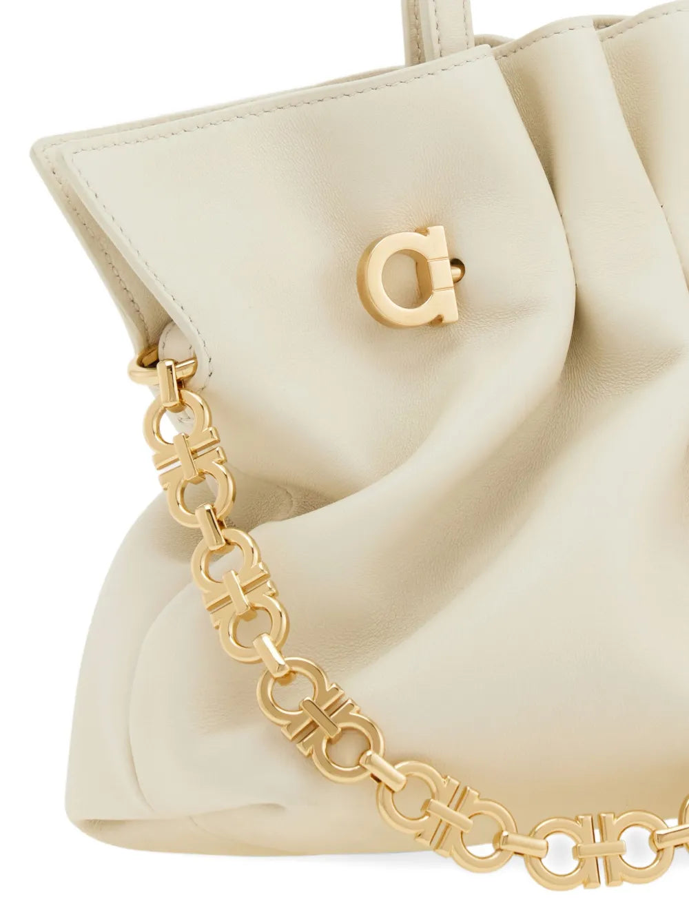 Ferragamo Small Soft Gathered Effect Shoulder Bag — Same as shown — Size One Size — Top View