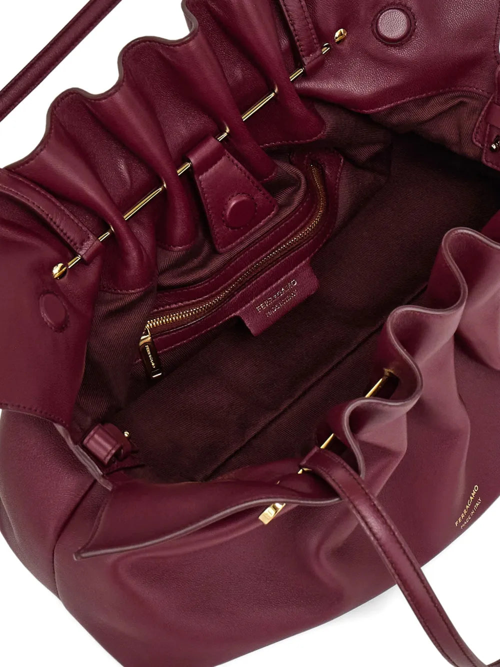Ferragamo Medium Soft Double Gancini Shoulder Bag — Same as shown — Size One Size — Top View
