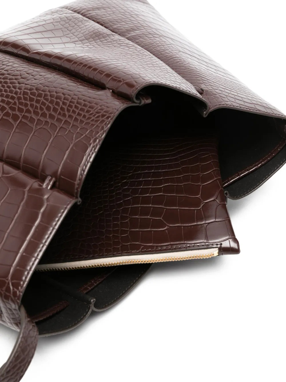 Themoire Crocodile Embossed Shoulder Bag — Same as shown — Size One Size — Detail View