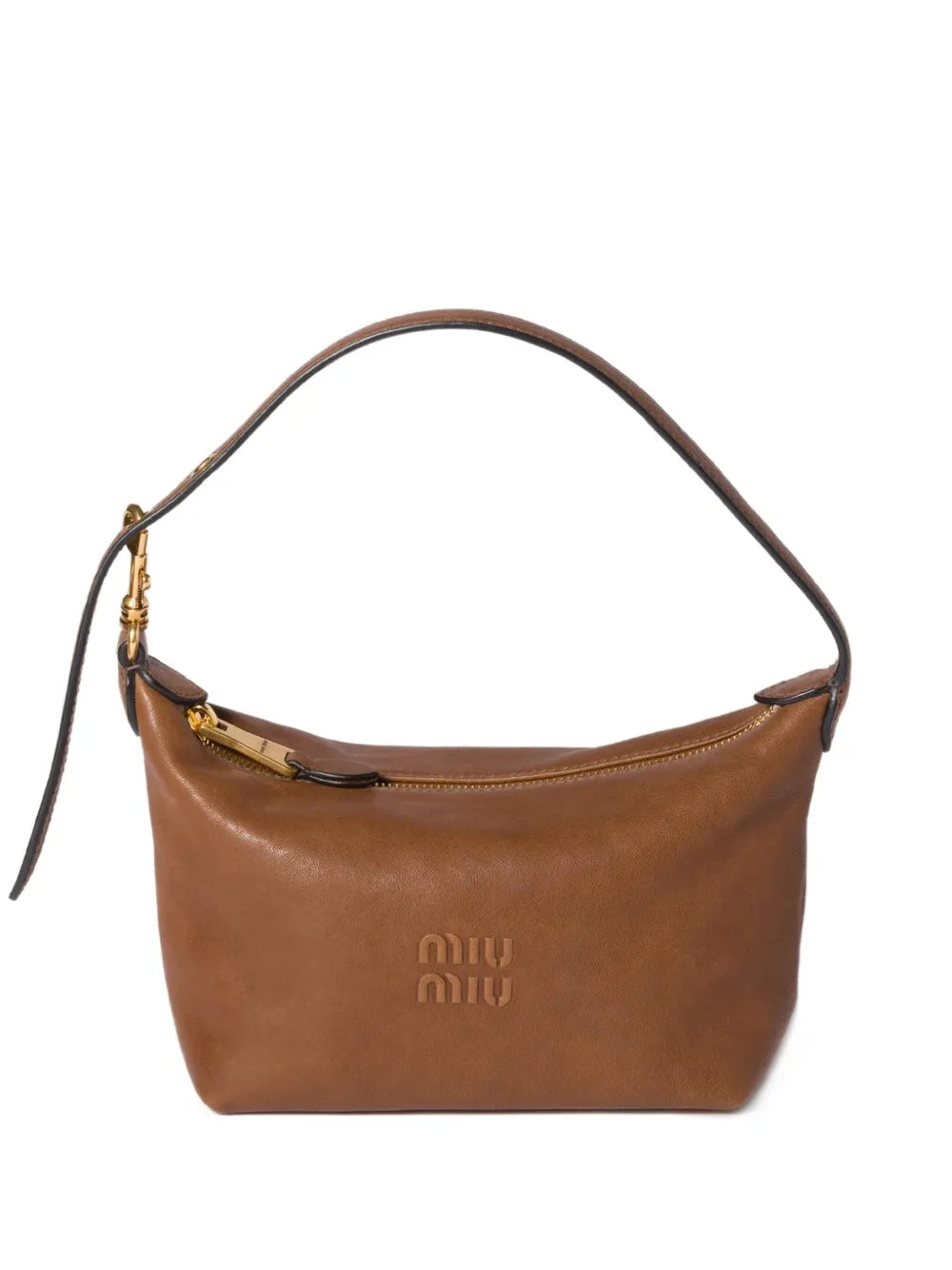 Miu Miu Logo Embossed Shoulder Bag — Same as shown — Size One Size — Front View
