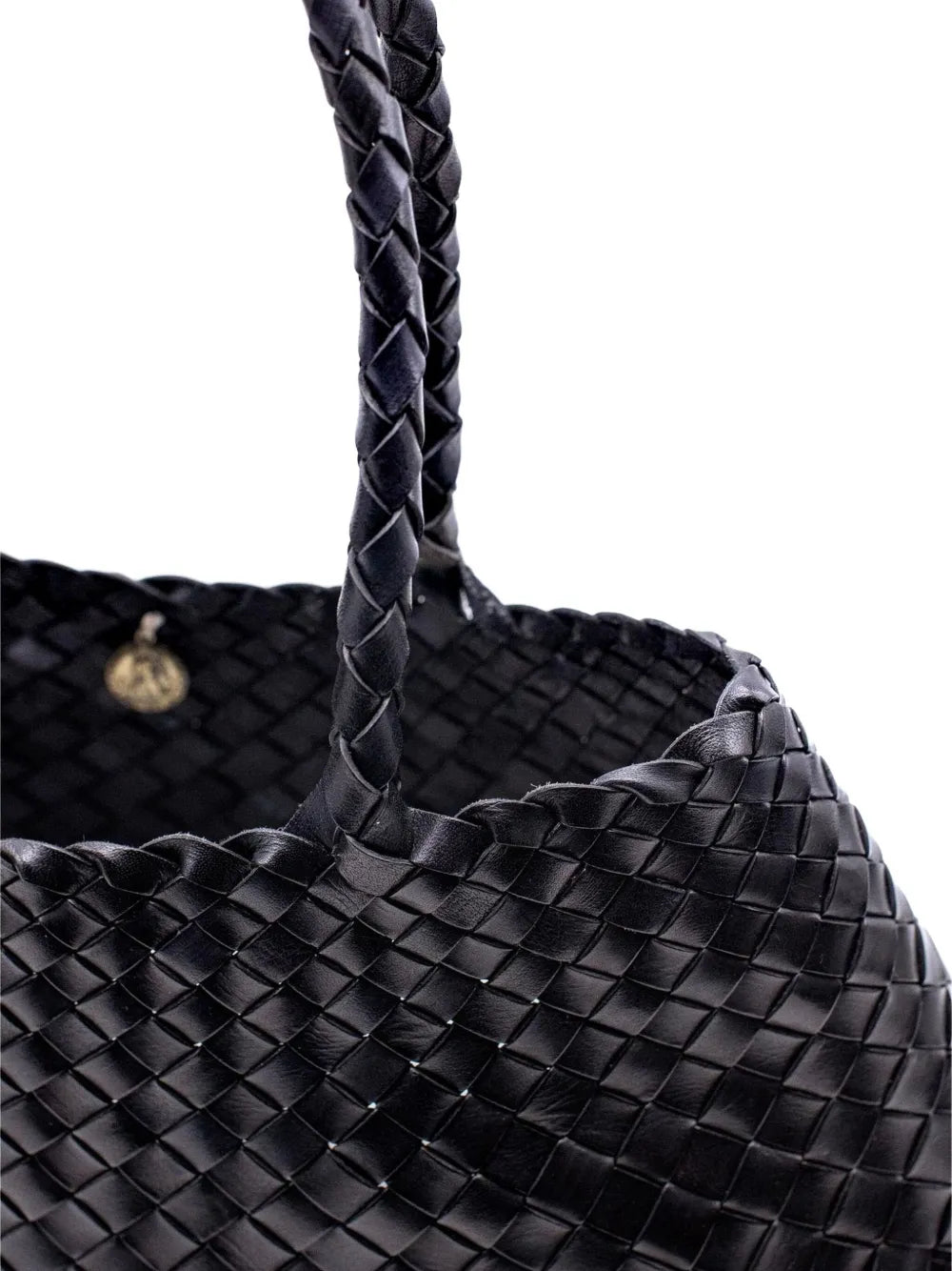 Dragon Diffusion Woven Leather Tote Bag — Same as shown — Size One Size — Detail View