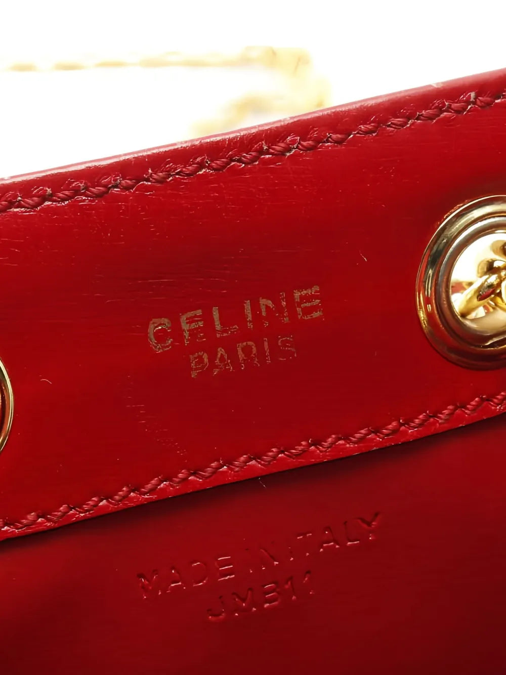 Celine Pre Owned Chain Link Leather Shoulder Bag — Same as shown — Size One Size — Top View