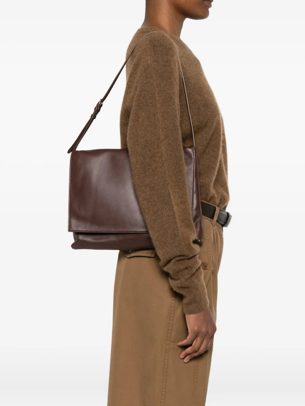 The Row Leather Shoulder Bag — Same as shown — Size One Size — Side View