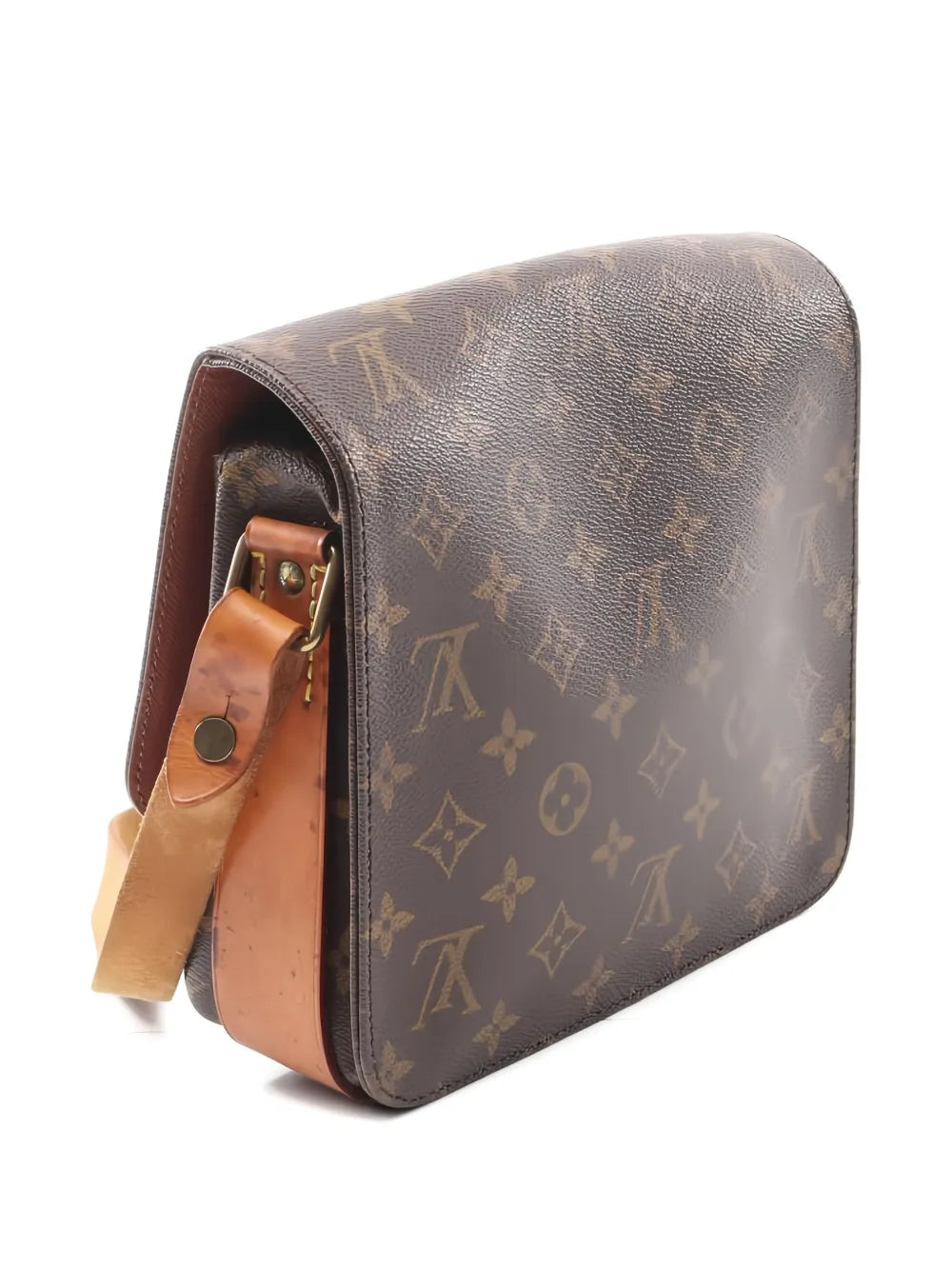 Louis Vuitton Pre Owned 1990 Monogram Cartesier Mm Shoulder Bag — Same as shown — Size One Size — Side View